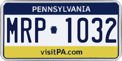 PA license plate MRP1032