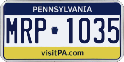 PA license plate MRP1035