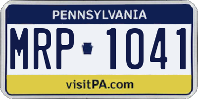 PA license plate MRP1041