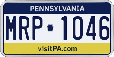 PA license plate MRP1046