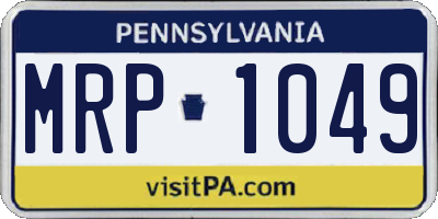 PA license plate MRP1049