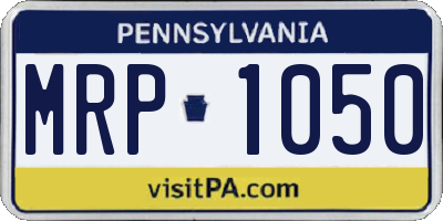 PA license plate MRP1050