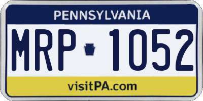 PA license plate MRP1052