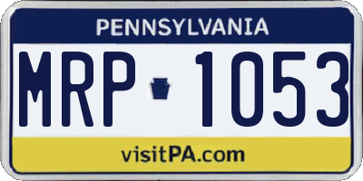 PA license plate MRP1053