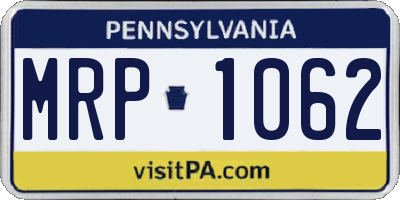 PA license plate MRP1062