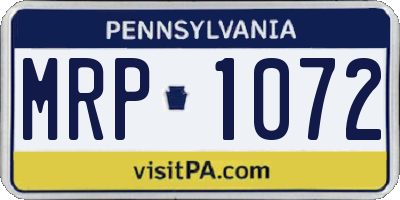 PA license plate MRP1072