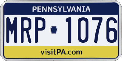 PA license plate MRP1076