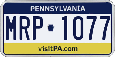PA license plate MRP1077
