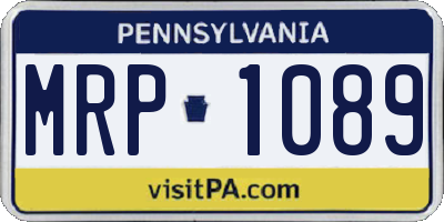PA license plate MRP1089