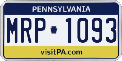 PA license plate MRP1093
