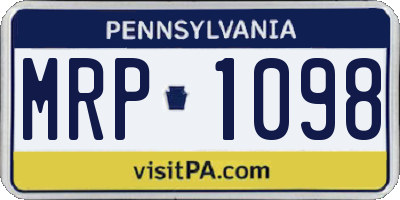 PA license plate MRP1098