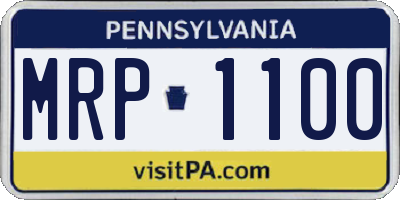 PA license plate MRP1100