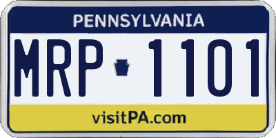 PA license plate MRP1101