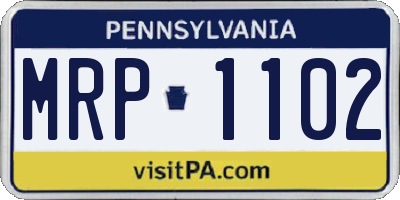 PA license plate MRP1102