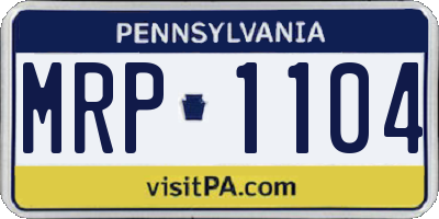 PA license plate MRP1104