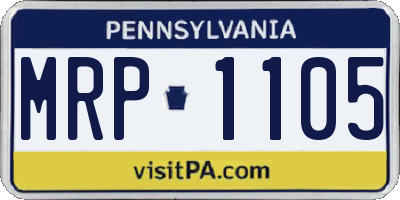 PA license plate MRP1105