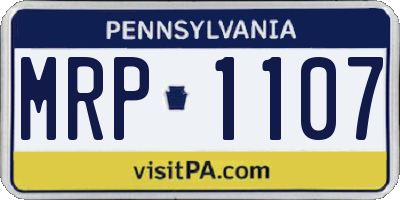 PA license plate MRP1107