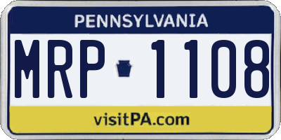 PA license plate MRP1108