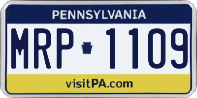 PA license plate MRP1109