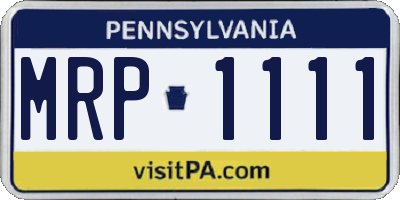 PA license plate MRP1111
