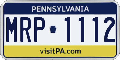 PA license plate MRP1112