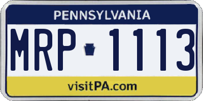 PA license plate MRP1113