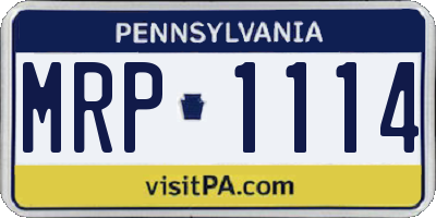 PA license plate MRP1114