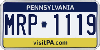 PA license plate MRP1119