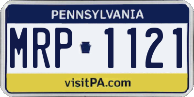 PA license plate MRP1121