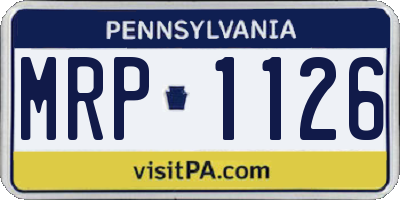 PA license plate MRP1126
