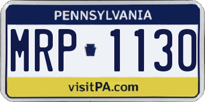 PA license plate MRP1130