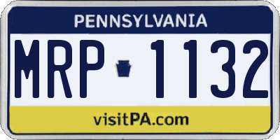PA license plate MRP1132