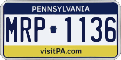PA license plate MRP1136