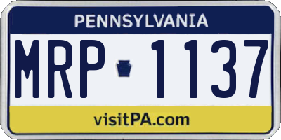 PA license plate MRP1137