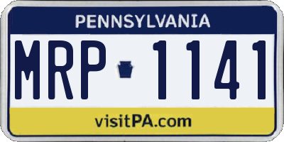 PA license plate MRP1141