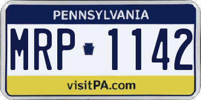 PA license plate MRP1142