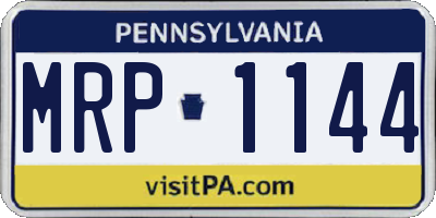 PA license plate MRP1144