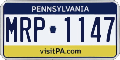 PA license plate MRP1147