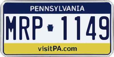 PA license plate MRP1149