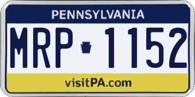 PA license plate MRP1152