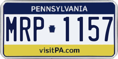 PA license plate MRP1157