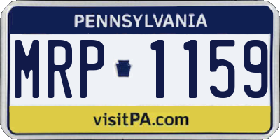 PA license plate MRP1159