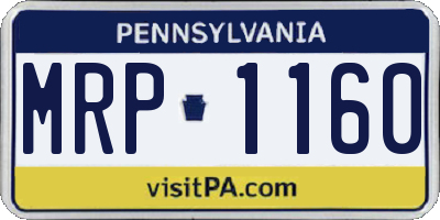 PA license plate MRP1160