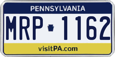 PA license plate MRP1162