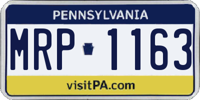 PA license plate MRP1163