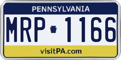 PA license plate MRP1166