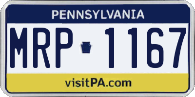 PA license plate MRP1167