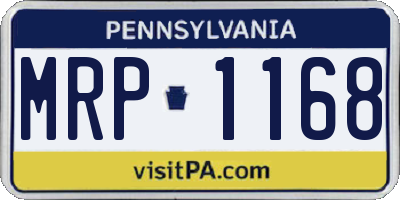 PA license plate MRP1168