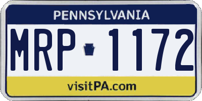 PA license plate MRP1172