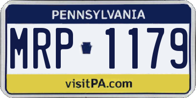 PA license plate MRP1179